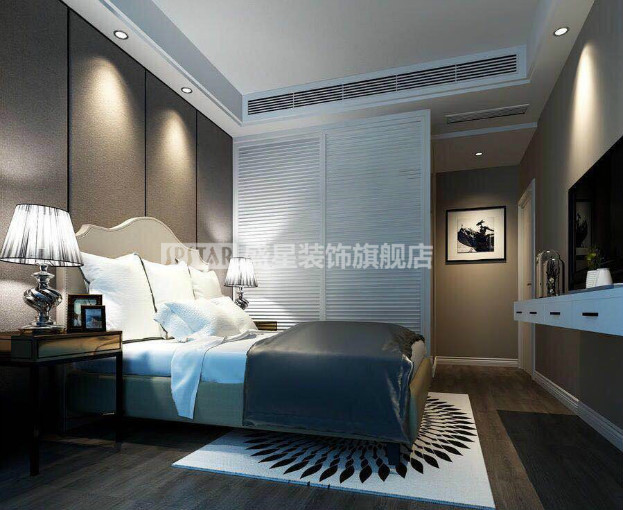 艳澜洲时尚混搭卧室效果图