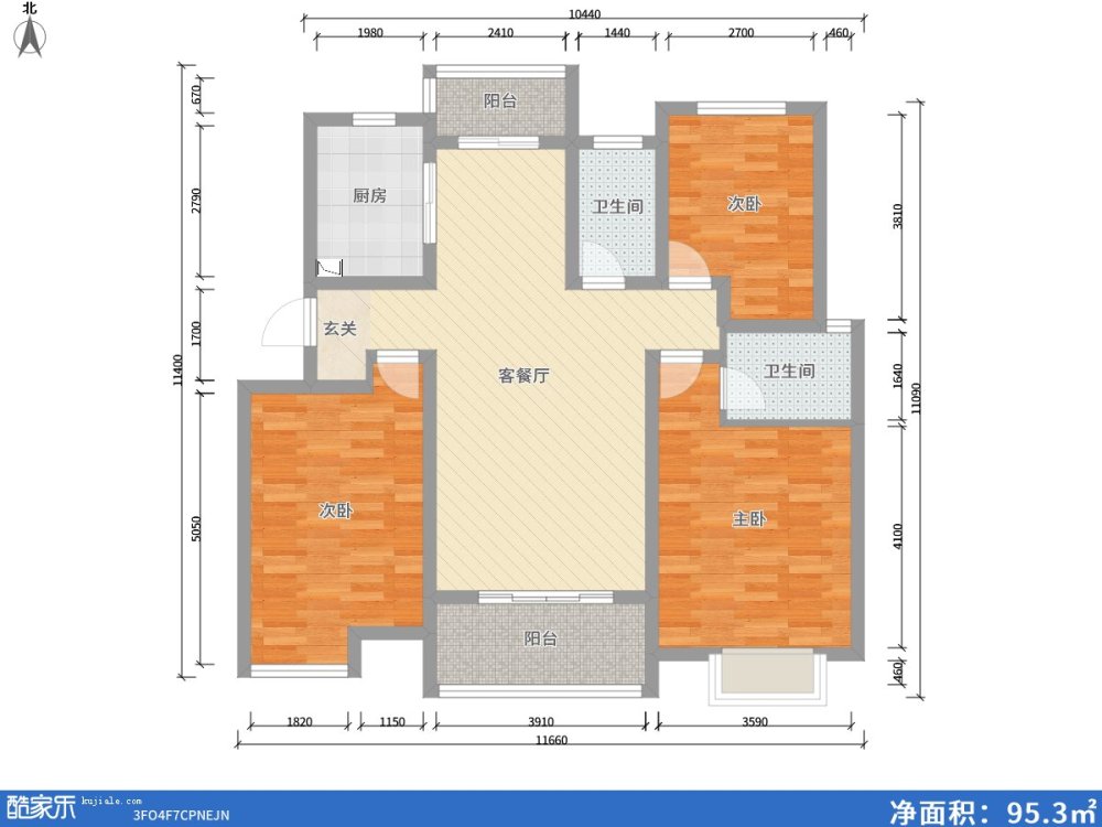 山水居现代简约户型图效果图