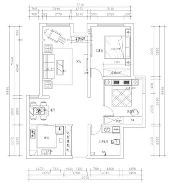 玺岳现代简约户型图效果图