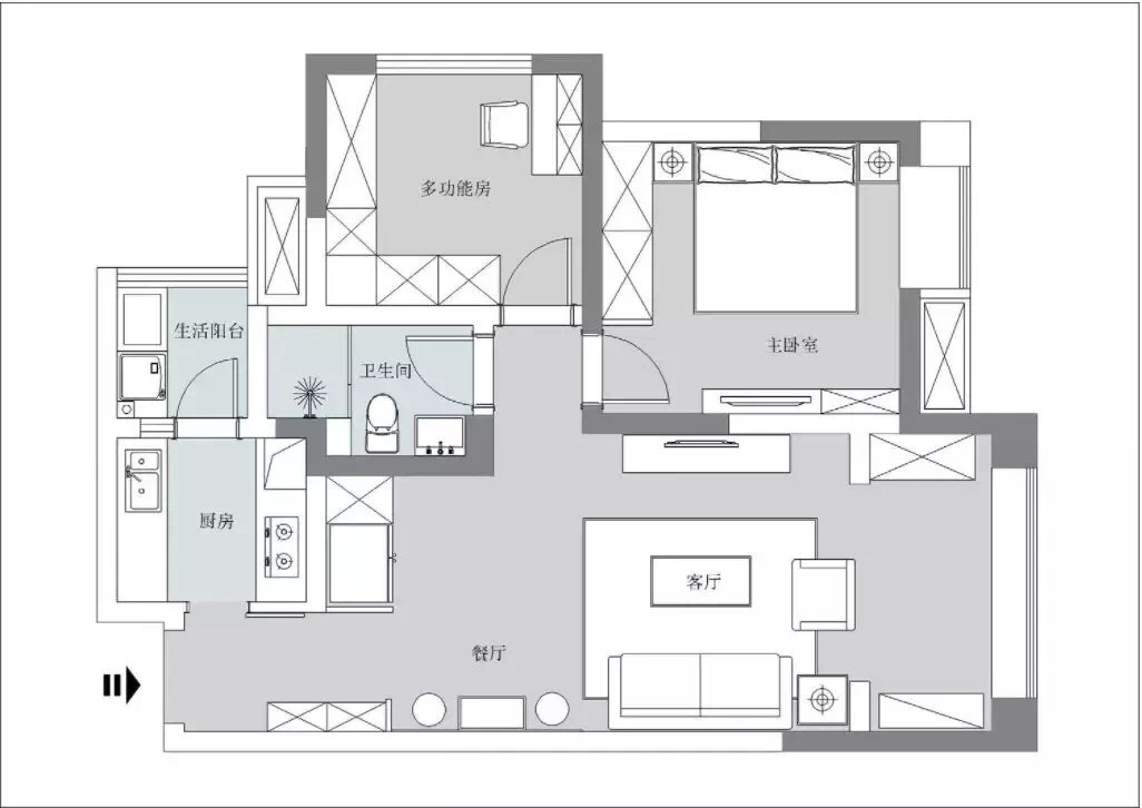 观湖名居北欧户型图效果图