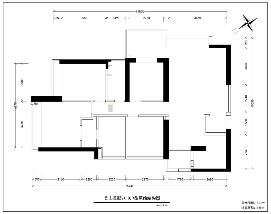 香山美墅现代简约户型图效果图