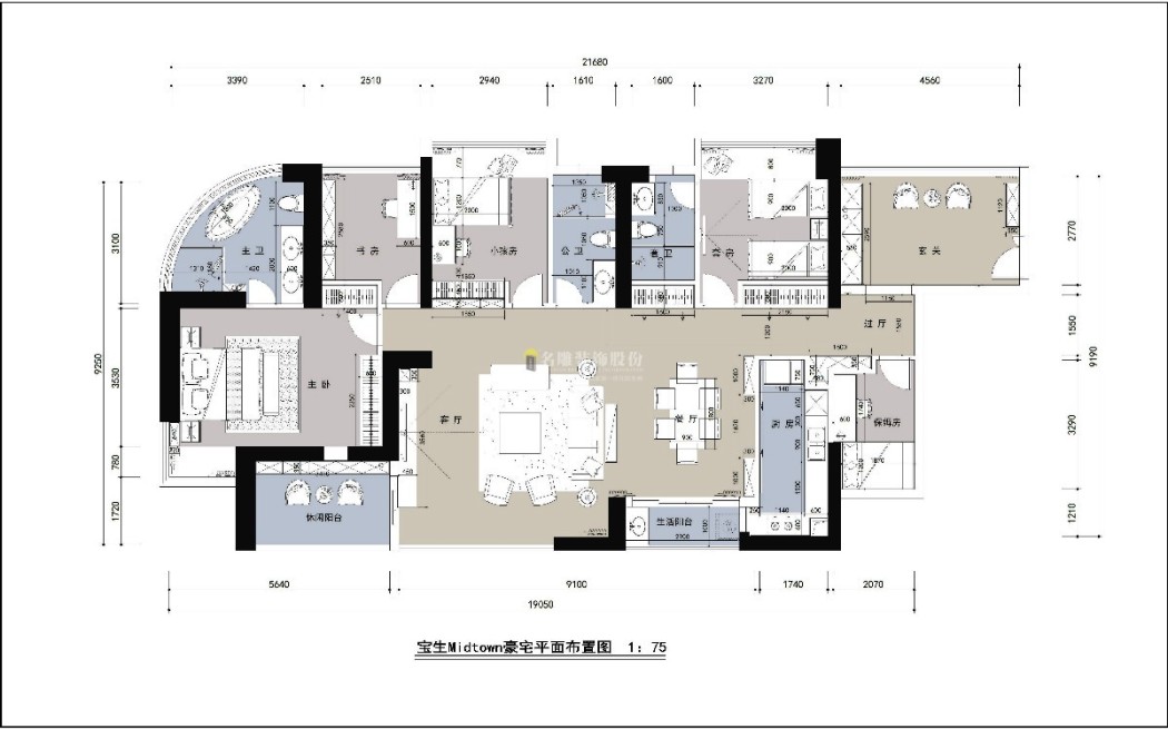 宝生Midtown现代简约户型图效果图