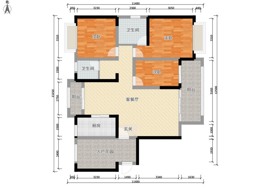 祥达公园简欧户型图效果图