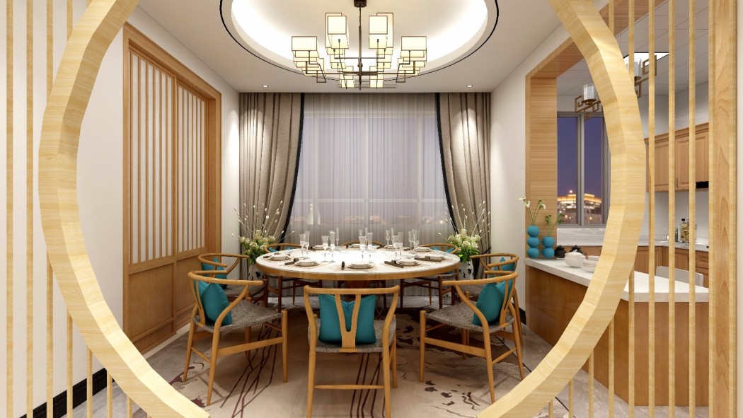 珑山林新中式餐厅效果图