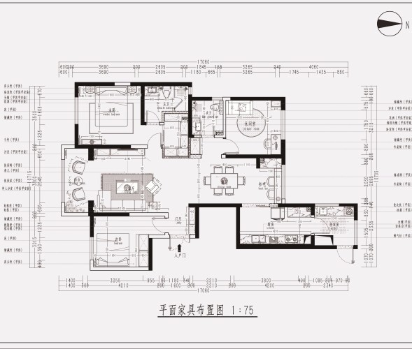 中建国熙台现代简约户型图效果图