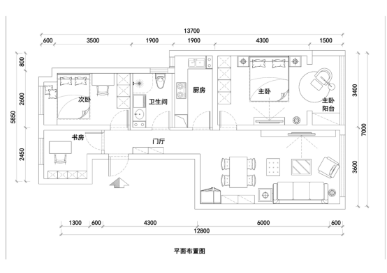 凤凰城二期现代简约户型图效果图