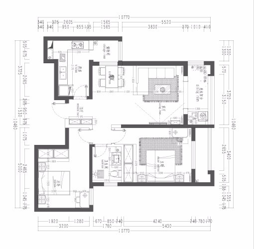 锦绣华庭现代简约户型图效果图