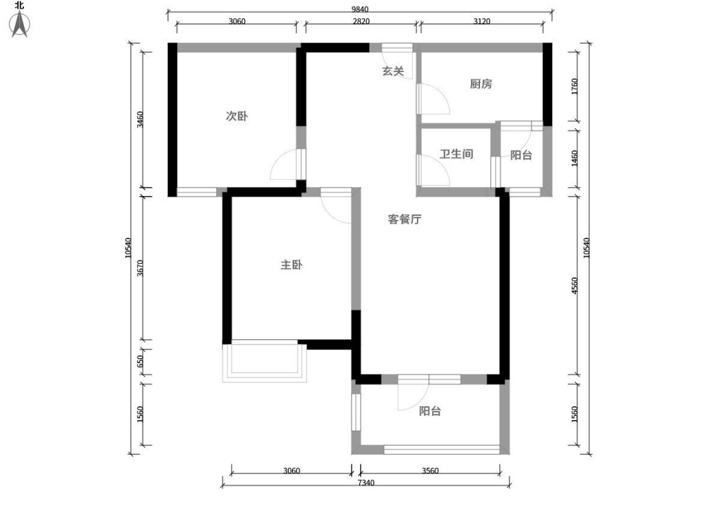 中建御景星城现代简约户型图效果图