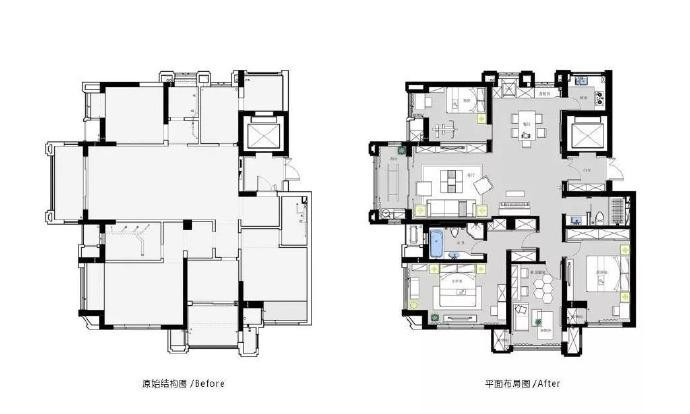 云岭翠谷商住小区现代简约户型图效果图