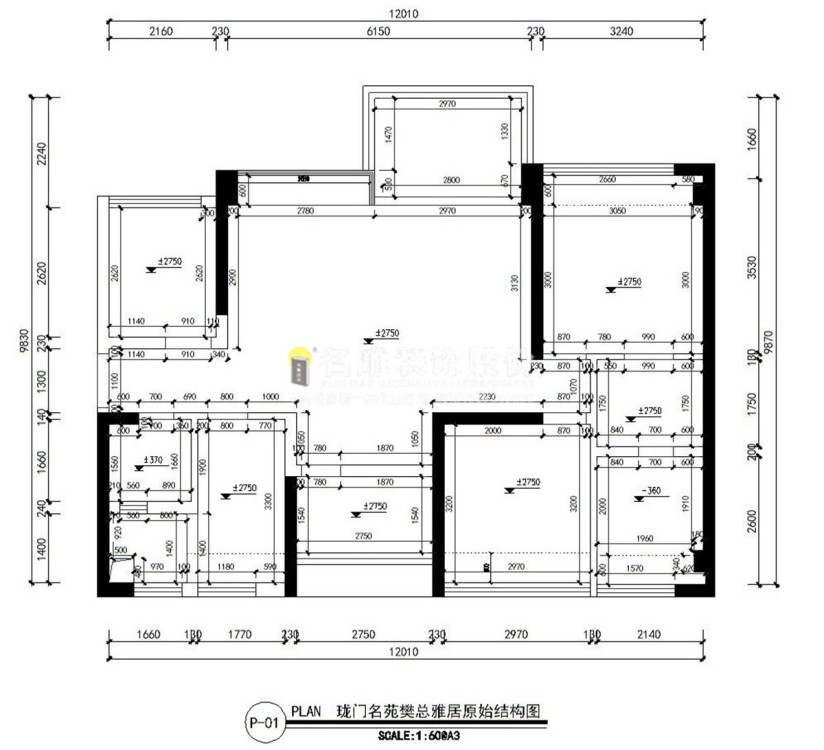 珑门名苑现代简约户型图效果图