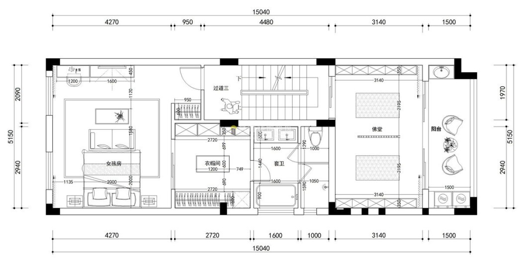 观澜誉峰2期现代简约户型图效果图