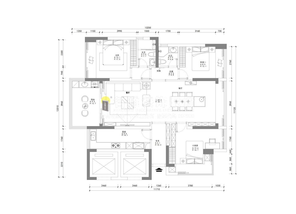 星都·梅沙天邸(建设中)现代简约户型图效果图