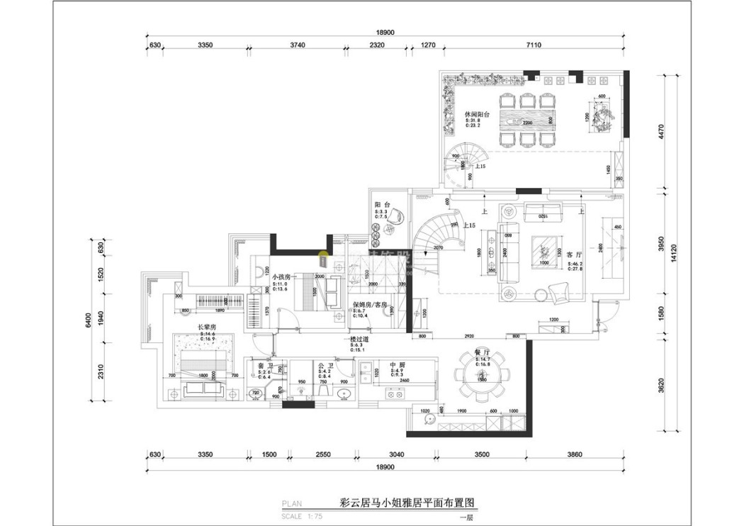 彩云居新中式户型图效果图