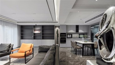 融创山水拾间(建设中)现代简约客厅效果图