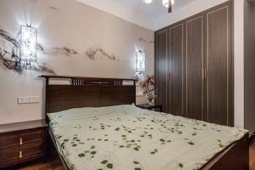 北环路社区新中式卧室实景