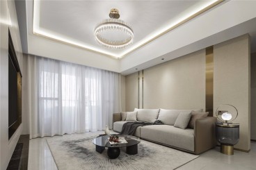 美联城观(建设中)现代轻奢客厅效果图