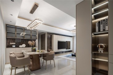 美联城观(建设中)现代轻奢餐厅效果图