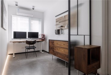 中建大公馆现代简约书房效果图