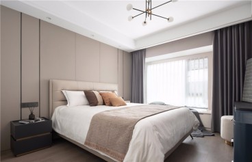 中建大公馆现代简约卧室效果图