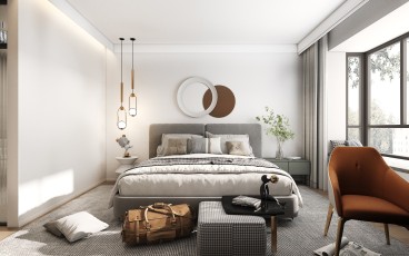 叠峰翠谷(建设中)现代简约卧室效果图