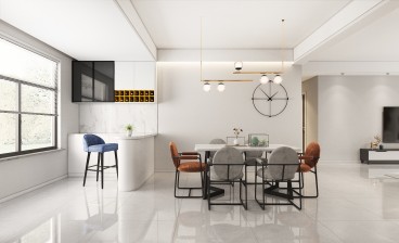 叠峰翠谷(建设中)现代简约餐厅效果图