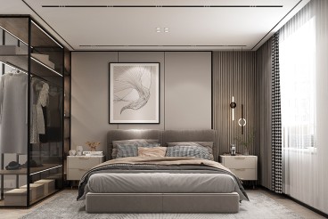 城发绿园现代简约卧室效果图