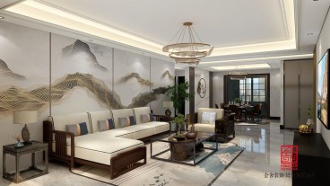 万润城新中式客厅效果图