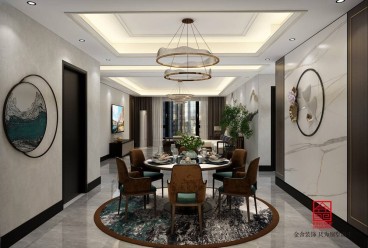 万润城新中式餐厅效果图