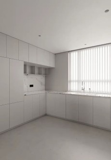 华业·玫瑰东方2期现代简约厨房效果图