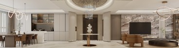 恒茂·国际都会现代简约餐厅效果图