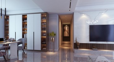建业春天里现代轻奢餐厅效果图