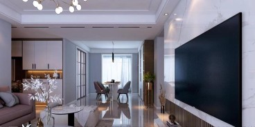 建业春天里现代轻奢餐厅效果图