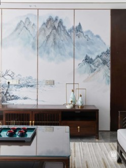 优山美地新中式客厅效果图