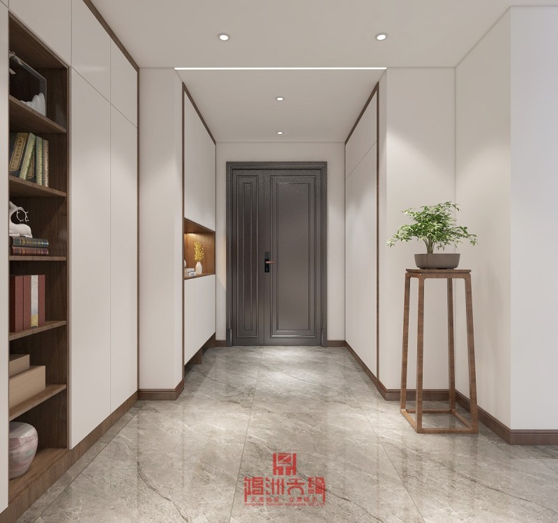悦澜湾二期新中式客厅效果图
