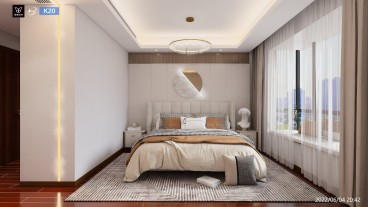 银丰玖玺城现代轻奢卧室效果图