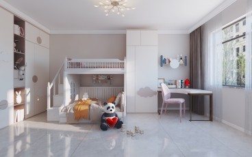 人和名苑现代简约卧室效果图