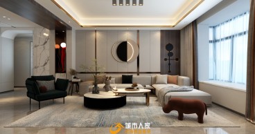 晋福鑫园现代轻奢客厅效果图
