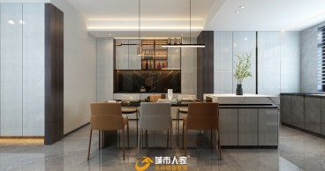 晋福鑫园现代轻奢餐厅效果图