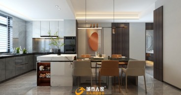 晋福鑫园现代轻奢餐厅效果图