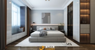 晋福鑫园现代轻奢卧室效果图