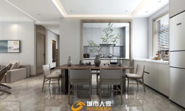 首开·国风琅樾现代简约餐厅效果图