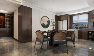 玖玺台新中式餐厅效果图