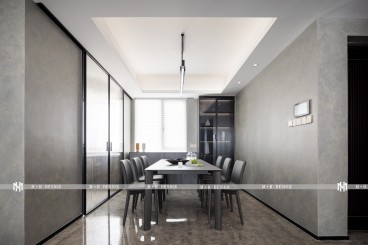 海曙金茂府现代简约餐厅效果图
