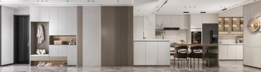 西湖春天现代简约餐厅效果图
