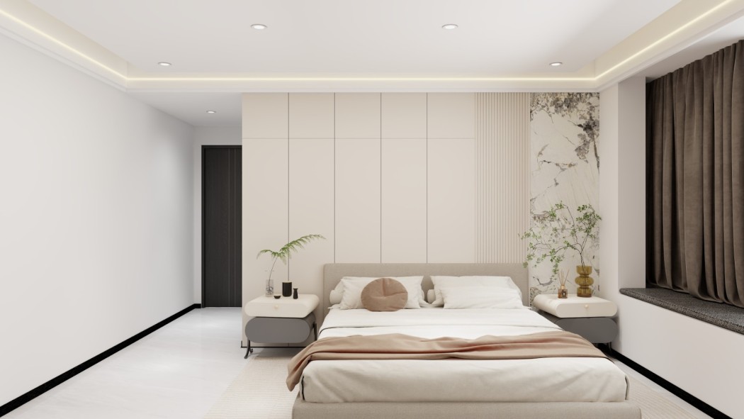 岱宗万阅府(建设中)现代简约卧室效果图