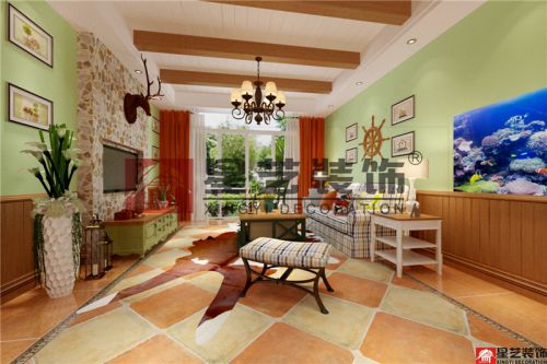 贵阳美的国宾府三室两厅小美式风格设计效果图！