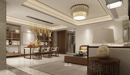 新中式轻奢品质别墅装修设计效果图