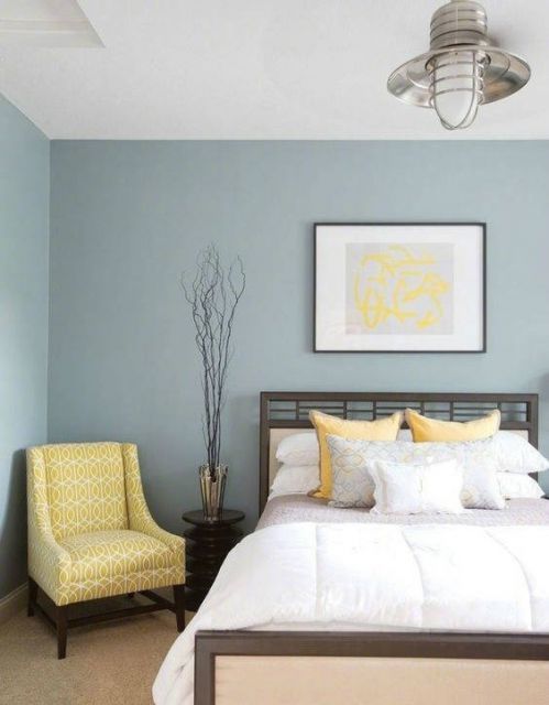 蓝色床头背景墙，简约又优雅