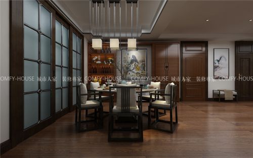 城市人家-龙湖春江悦茗170平新中式装修设计方案